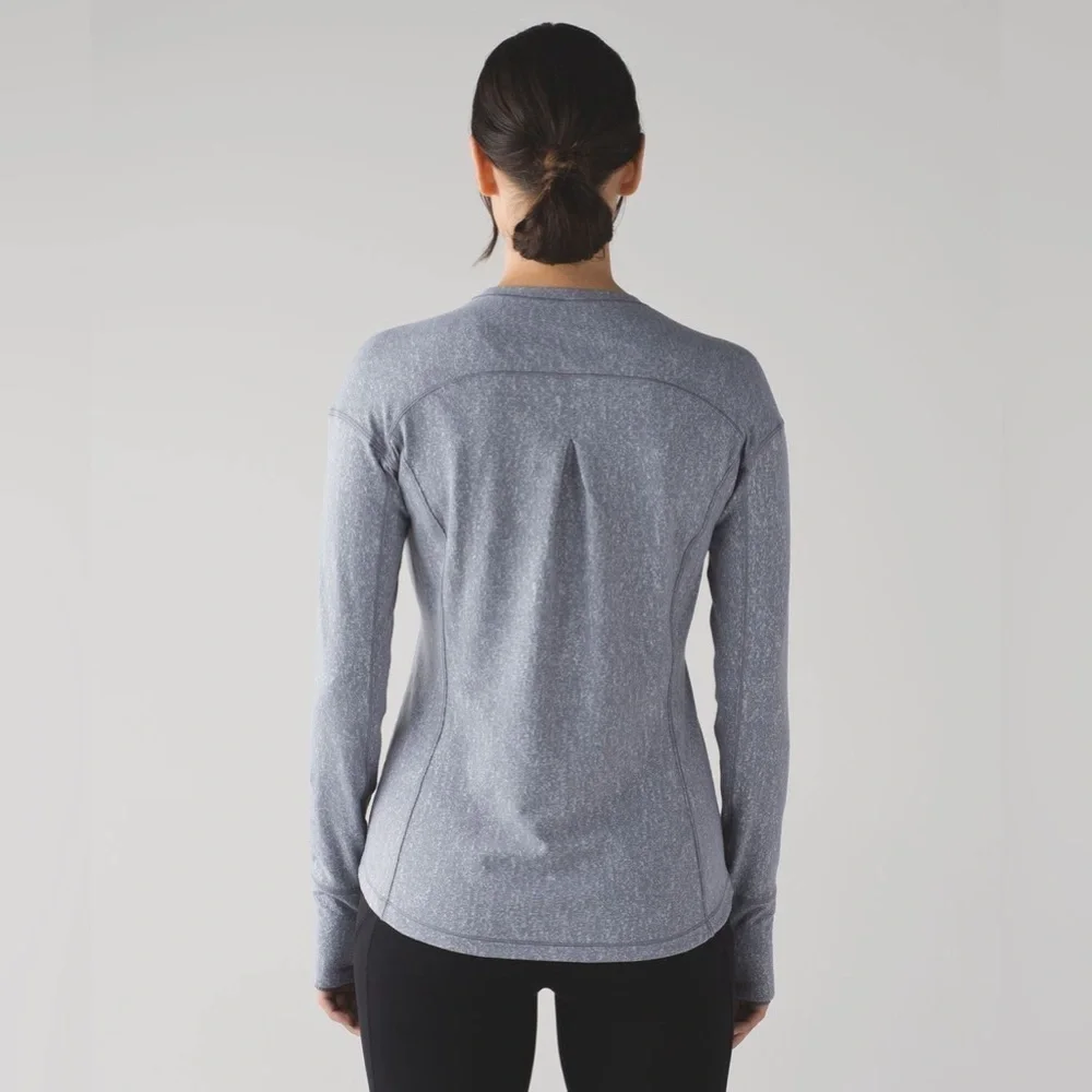 Lululemon Outrun Luon Suited Jacquard Arctic Grey Ice Running Top M 8-10